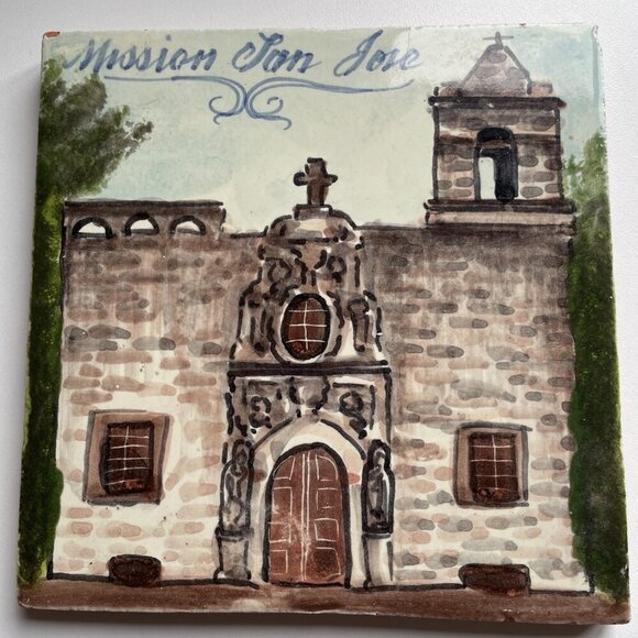 Mission San Jose Tile San Antonio Texas Vintage 6X6" Terra Cotta Pottery - Picture 2 of 7
